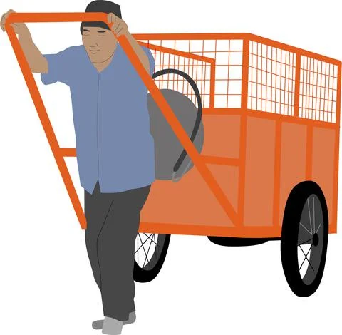 Garbage Cart Stock Illustration