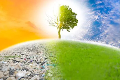 Garbage causes global warming if we do not help save the world. Next, the ref Stock Photos