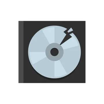 Garbage cd disk icon flat isolated イラスト素材