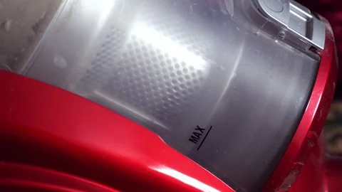 Garbage in a circle in a vacuum cleaner of the whole type Video stock 130132530