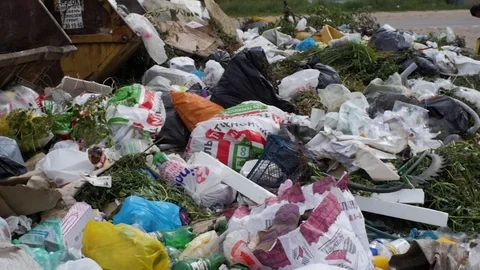 Garbage in the city dump Stock Footage 93708773