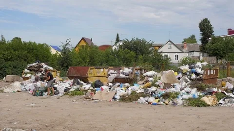 Garbage in the city dump Stock Footage 93708946