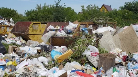 Garbage in the city dump Stock Footage 93709107