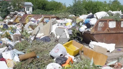 Garbage in the city dump Stock Footage 93709248