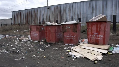 Garbage in City Video stock 106754680