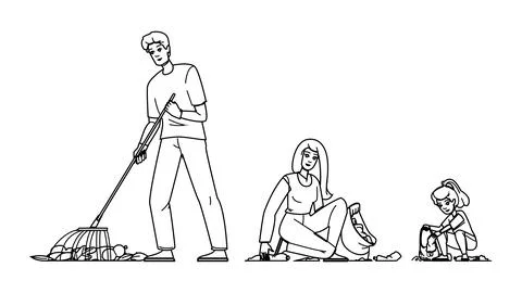 Garbage clean up day vector Stock Illustration