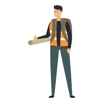 Garbage cleaner icon cartoon vector. Street worker Stock Illustration