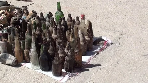 Garbage collected from the sea bottom Stock Footage 48859688