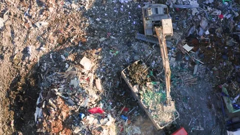 Garbage collecting and sorting site Видео 254472412