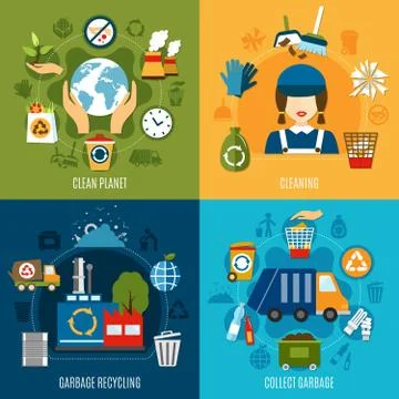 Garbage Collecting Design Concept Illustrazione stock