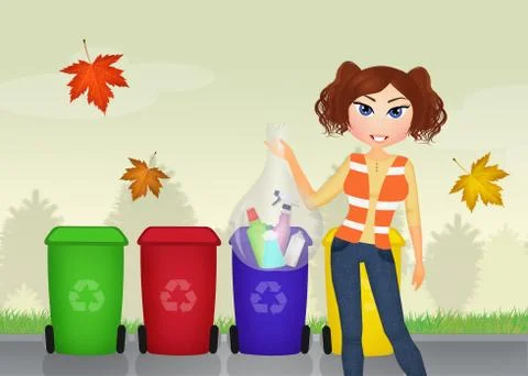 Garbage collecting Stock Illustration