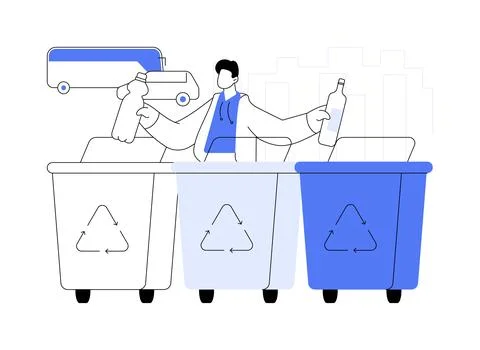 Garbage collection and sorting abstract concept vector illustration. Stockillustratie