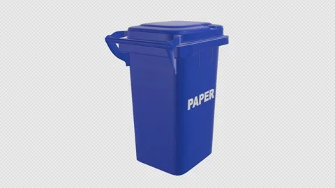 Garbage collection blue container. Paper. Sorting of waste. Separateage2 Stock Footage 147973425