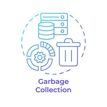Garbage collection blue gradient concept icon Illustrazione stock