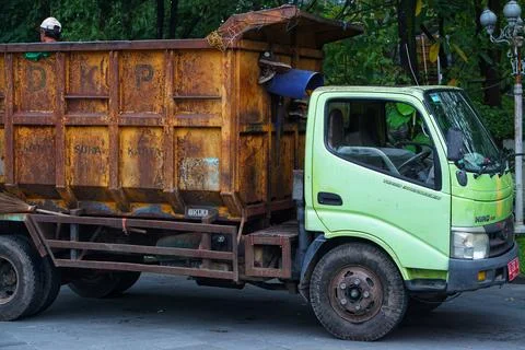 Garbage collection car Stock Photos