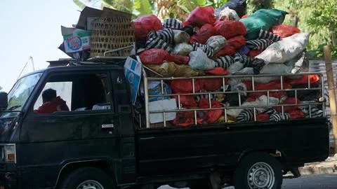 Garbage collection car Stock Photos