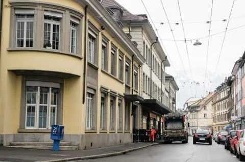 Garbage collection in the city. Stock Photos