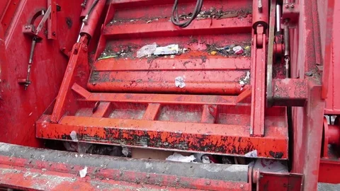 Garbage collection in the garbage truck Stock Footage 82054748
