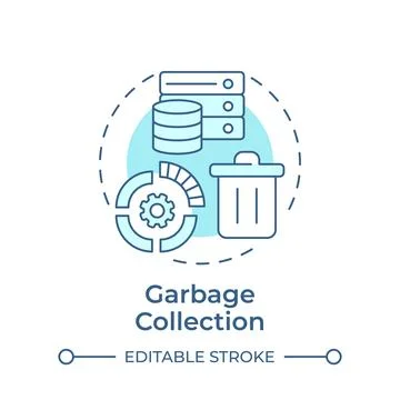 Garbage collection soft blue concept icon 스톡 일러스트