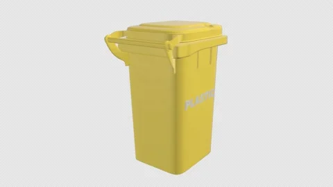 Garbage collection yellow container. Plastic. Sorting of waste. Separate waste c Stock Footage 147973942