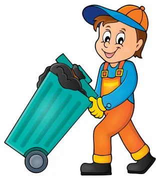 Garbage collector theme image - eps10 vector illustration. Stock Illustration