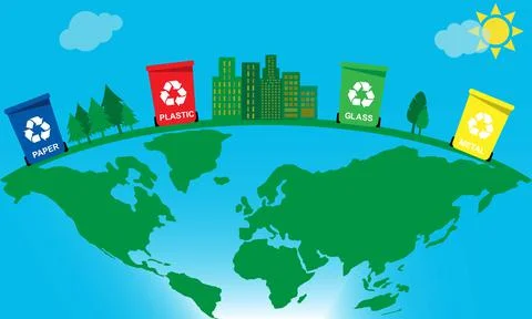 Garbage colored containers Stock Illustration