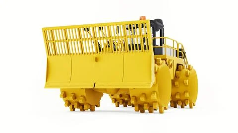 Garbage compactor machine for landfills. A special type of industrial bulldozer Illustrazione stock