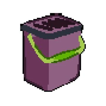 Garbage compost bin pixel art vector illustration Stock Illustration