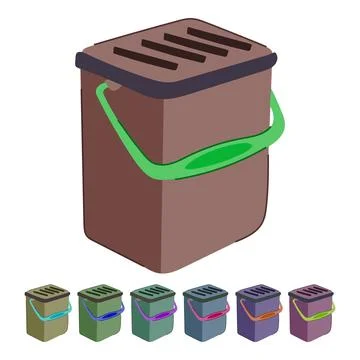 Garbage compost bin vector cartoon graphic Stock Illustration