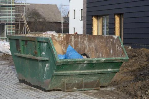 Garbage container at construction site 写真素材