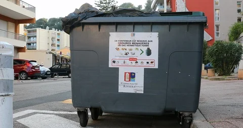 Garbage Container In France Video stock 124391490