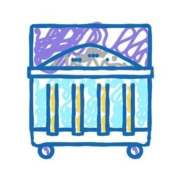 Garbage container icon doodle illustration Stock Illustration