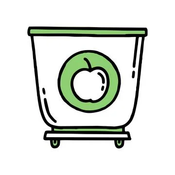 Garbage container for organic. Recycling. Separation of garbage. Co2 concept  Stock Illustration