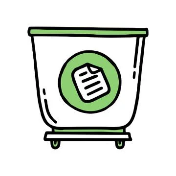 Garbage container for paper. Recycling. Separation of garbage. Co2 concept of Stock Illustration