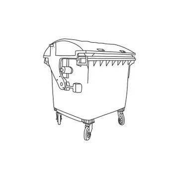 Garbage container plastic, vector illustration. Stock Illustration