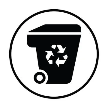 Garbage container with recycle sign icon Stock Illustration