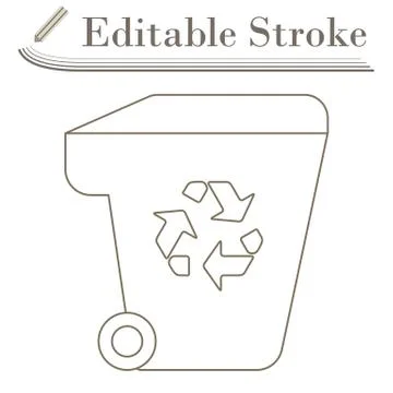 Garbage Container With Recycle Sign Icon Stock Illustration