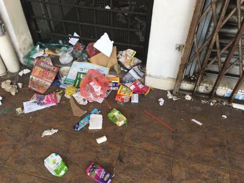 Garbage on the corridor Stock Photos