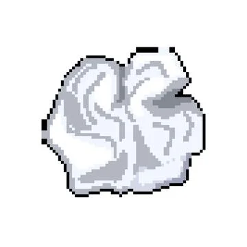 Garbage crumpled paper balls pixel art vector illustration Stock Illustration