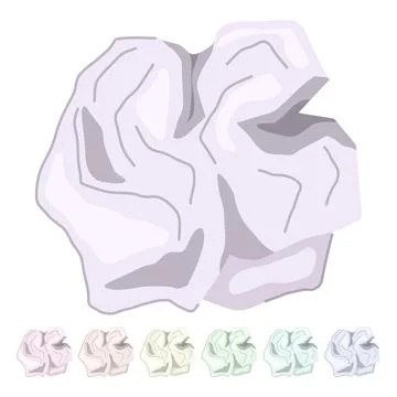 Garbage crumpled paper balls vector cartoon graphic Stock Illustration