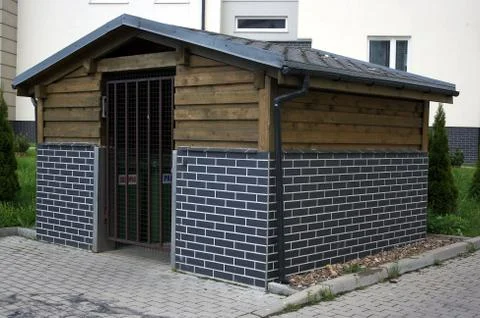 On garbage cubicle Stock Photos