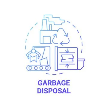 Garbage disposal blue gradient concept icon Stock Illustration