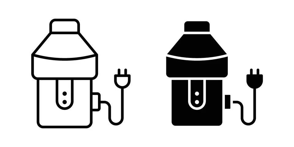 Garbage disposal icon linear versions pack on white background Stock Illustration