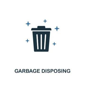 Garbage Disposing icon. Creative two colors design from cleaning icons Stock Illustration