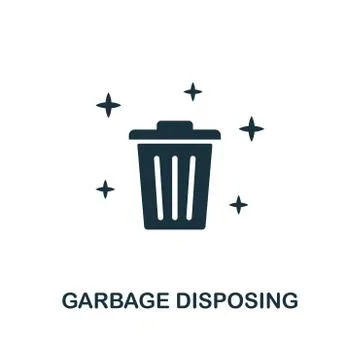 Garbage Disposing icon. Line style icon design from cleaning icon collection. UI Stock Illustration