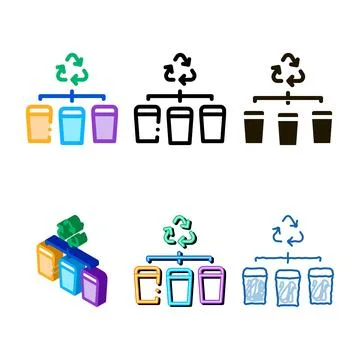 Garbage distribution concepts icon vector outline Ilustración de archivo
