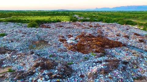 Garbage Dump - Aerial View By a Drone Forwards Stock Footage 251697336