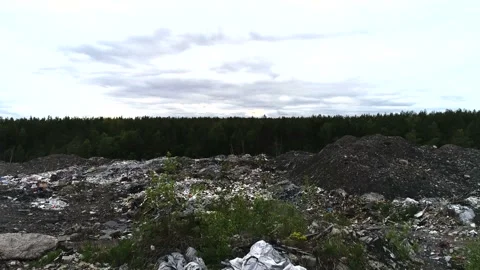 Garbage Dump Aerial View Stock Footage 91279827