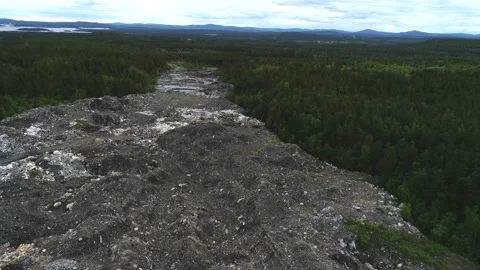 Garbage Dump Aerial View Stock Footage 91350497