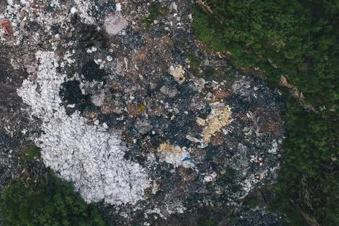Garbage Dump Aerial View Foto stock